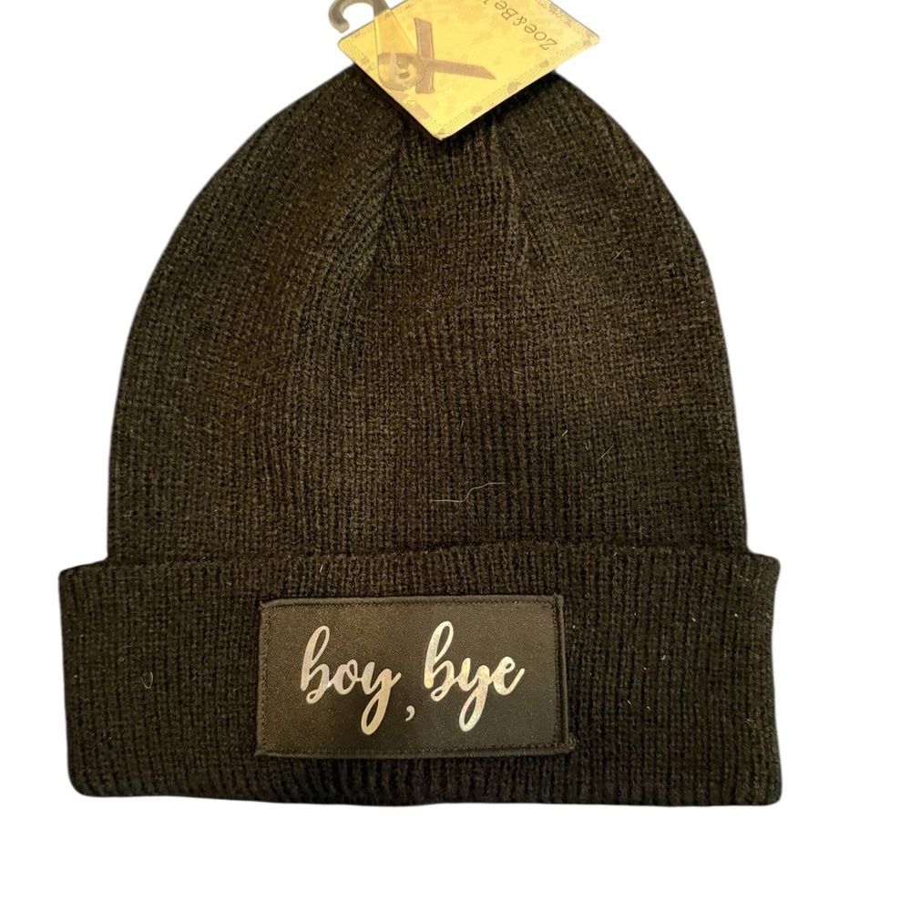 Black Beanie with 'boy, bye' Patch